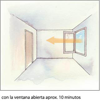 con la ventana abierta aprox. 10 minutos