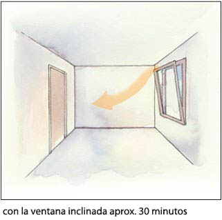 con la ventana inclinada aprox. 30 minutos